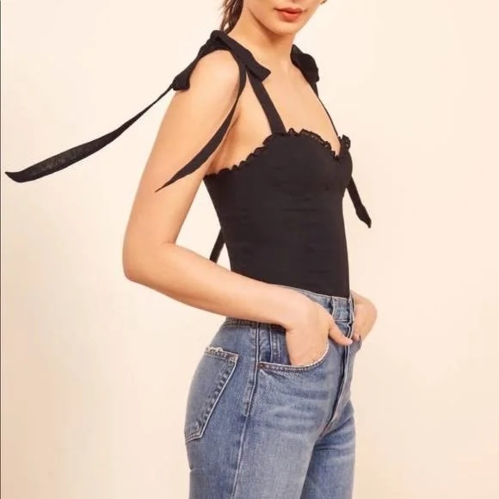 Reformation Bustier Tie Shoulder Top
